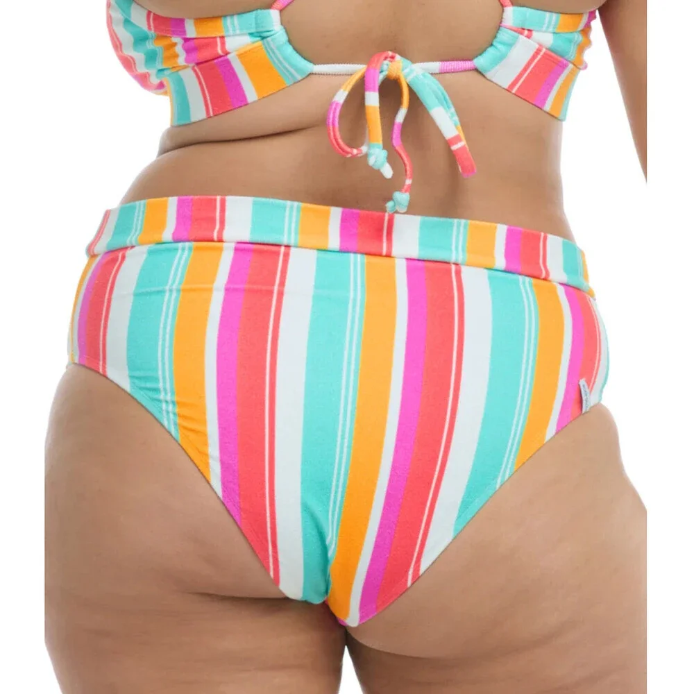 Bodyglove Striped Terry cloth Colourful Bikini Set Drew Top + Marlee Bottoms 3X - Picture 4 of 11